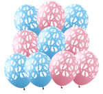 Balony gumowe z nadrukiem Stópki Baby Shower (10 szt.)