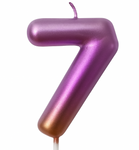 Birthday Candle Number "7" – Rainbow Metallic