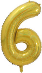 Balloon Foil Number "6" Gold Glitter ( 100cm.)