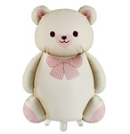 Folienballon in Form eines Teddys mit Schleife (90x65 cm)