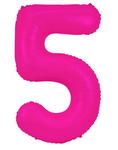 Balon Foliowy Cyferka "5" Różowy Neon (100cm.)