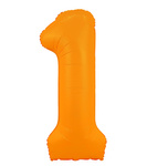 Folienballon Nummer "1" Orange Neon (100cm.)