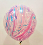 Riesenballon 21" marmoriert rosa (1 Stück).)