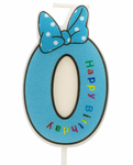 Babykerze Nummer "0" blau