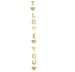 I LOVE YOU Gold Papiergirlande (1 Stück).)