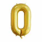 Folienballon Nummer "0" Gold Brokat( 100cm.)