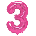 Balon Foliowy Cyferka "3" Różowa (100cm.)