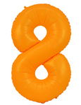 Folienballon Nummer "8" Neon Orange (100cm).)