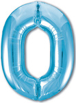 Balloon Foil Number "0" Light Blue (100cm.)