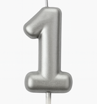 Silver birthday candle number "1" - elegance for every occasion