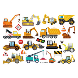 Temporäre "Construction"-Tattoos - bunter Spaß für kleine Maschinenfans! (1 Stück)