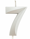Silver Birthday Candle Shaped Like Number "7"
