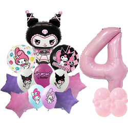 4er Set Kuromi Folien- und Gummiballons bedruckt