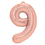 Balloon Foil Number "9" RoseGold (100cm.)