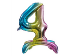 Foil Balloon Standing Number "4" Rainbow (80cm.)