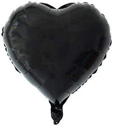 Folie Herz Ballon Schwarz 18" (45cm).)