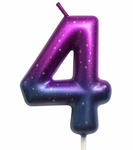 Birthday Candle Number "0" – Rainbow Metallic