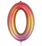 Geburtstagskerze in Form der Zahl 0 - rosa und gold elegant