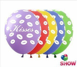 Balloons 12" with print "Kisses" (10 pcs.)