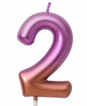 Birthday Candle Number "2" – Rainbow Metallic
