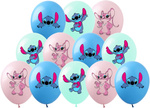 Bedruckte Gummiballons Lilo Stitch, (12 Stück).)