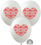 Bedruckte Gummiballons Herz Rot (10 Stück).)