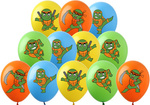 Rubber balloons with Turtles print (12 pcs.)