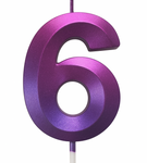 Purple-Pink Number "6" Candle