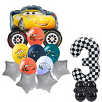 3er-Set Cars Folien- und Gummiballons mit Aufdruck