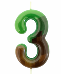 Green-Brown Minecraft Pixel Candle "3"