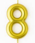 Goldene Geburtstagskerze in Form einer Zahl "8"