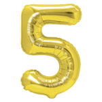 Folienballon Nummer "5" Gold ( 100cm.)