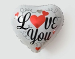 Folienballon Herz Ich liebe dich 18" (45cm).)