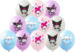 Rubber balloons with Kuromi print (10 pcs.)