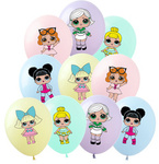 Rubber balloons with Girls LOL print (10 pcs.)