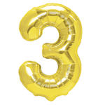 Folienballon Nummer "3" Gold ( 100cm.)