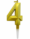 Goldene Zahl Kerze "4"
