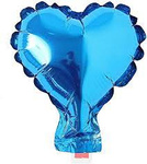 Blaue Folie Herz 12,5cm. (10 Stück.)