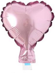 Folie Herz Rosa 12.5cm. (10 Stück.)