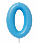 Kerze Nummer "0" - Blau