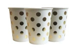 Pappbecher Dots Gold (10 Stück).)