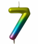 Rainbow Candle Number 7 – Colorful Magic of Celebration