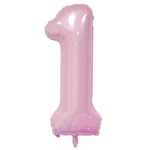 Folienballon Nummer "1" Hellrosa (100cm).)