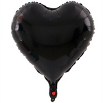 Folie Herz Ballon Schwarz 18" (45cm).)