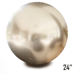 Riesenballon 24" CHROME, Beige Seide (1 Stück).)