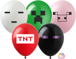 Bedruckte Gummiballons PIXELS (10 Stück).)