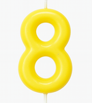 Kerze Nummer "8" - Gelb
