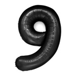 Folienballon Nummer "9" Schwarz (100cm).)