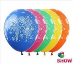 Bedruckte Gummiballons Feuerwerk (10 Stück).)
