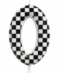 Birthday candle number "0" - checkerboard pattern, race